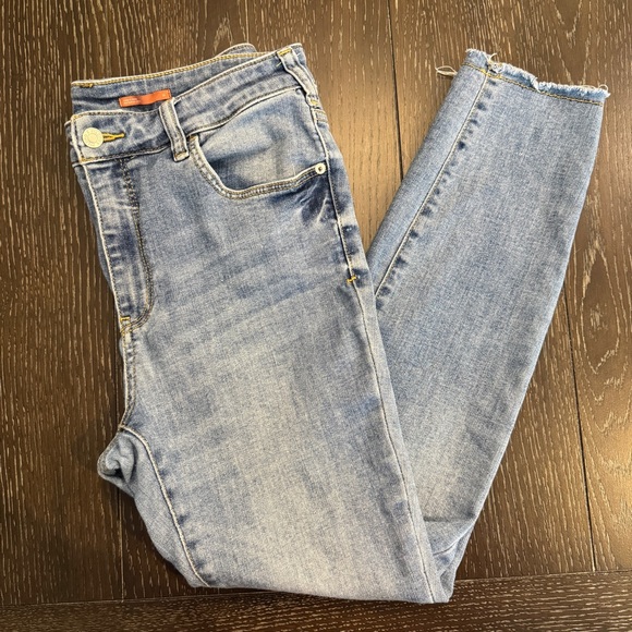 Pilcro Denim - Pilcro‎ Anthropologie High Rise Skinny Jeans Frayed Hem Light Wash size 31